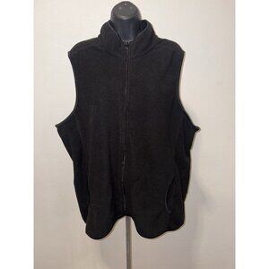 Danskin Now Womens Size 2X Fleece Vest Black Pockets Full Front Zipper